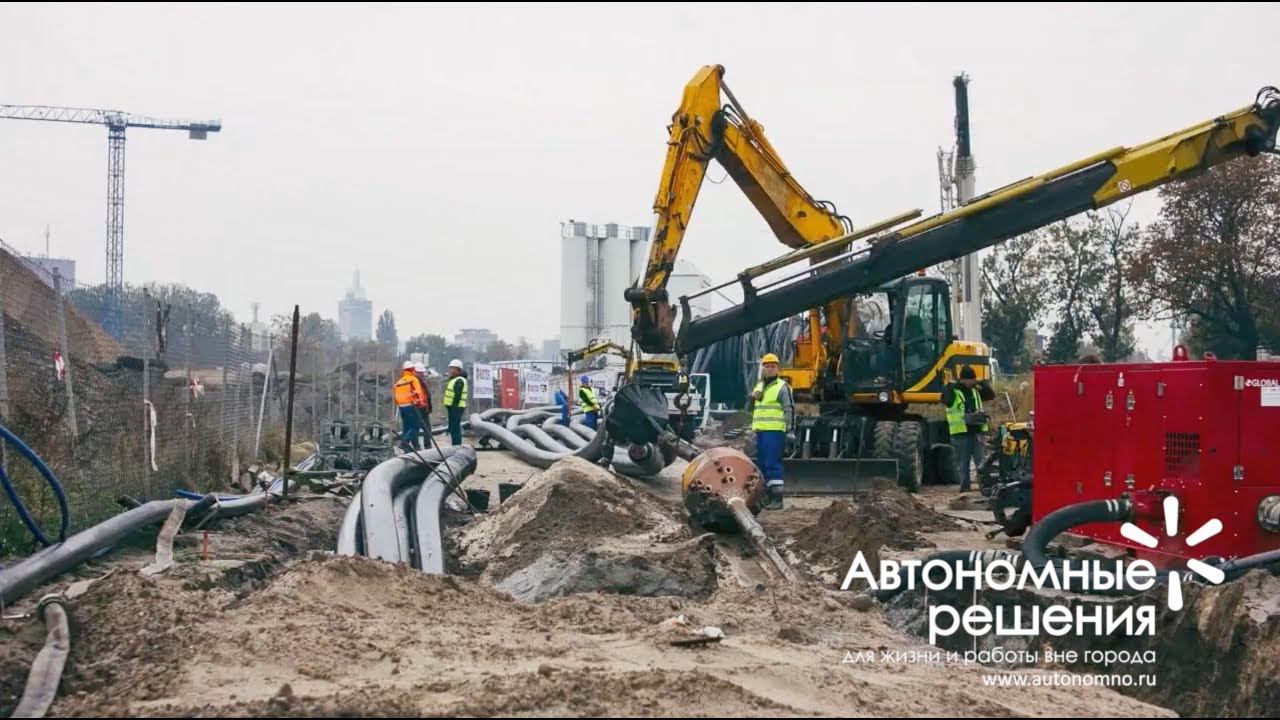 Прокладка теплотрассы BRUGG FLEXWELL под рекой Мотлава, Гданьск (Польша) смотреть онлайн