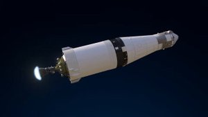 Saturn V rocket launching 3D animation