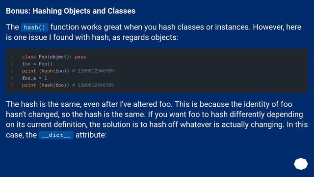 Hashing a dictionary?
