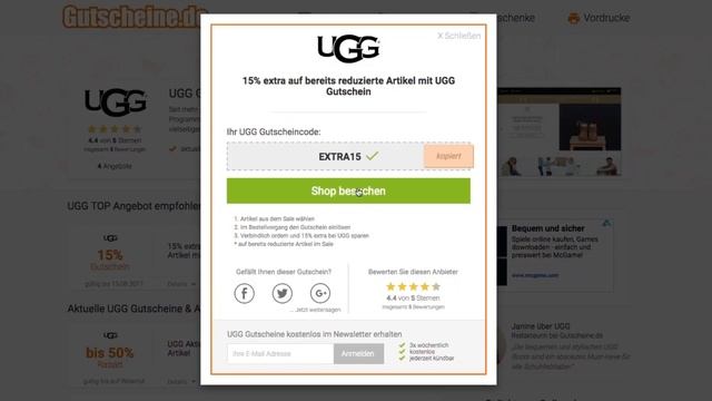 UGG Gutschein einlösen auf gutscheine.de смотреть онлайн