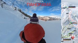 Обзорный спуск по трассе курорта Красная поляна, с 2200 до 960.