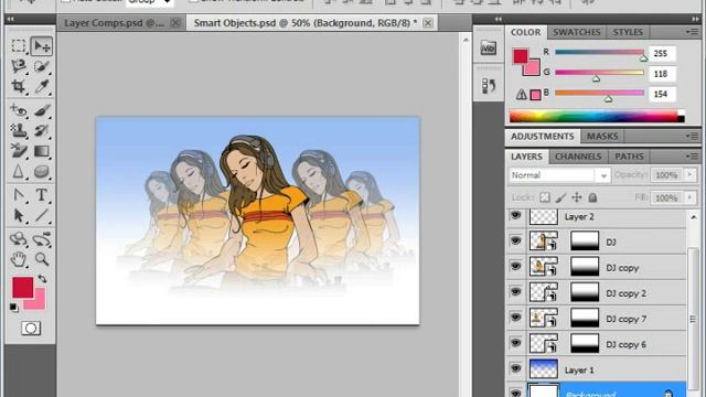 Photoshop CS5 Tutorial Creating Layers & Layer Groups/Sets Adobe Training Lesson 9.2 смотреть онлайн