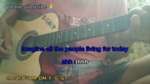 Imagine by JOHN LENNON guitar chords with lyrics