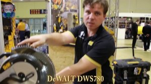 DeWALT DWS780 торцовочная пила (тест пила с системой XPS) выставка mitex 2013