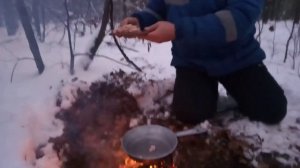 Первый снег. Сальто с горки и катание на "упряжке")