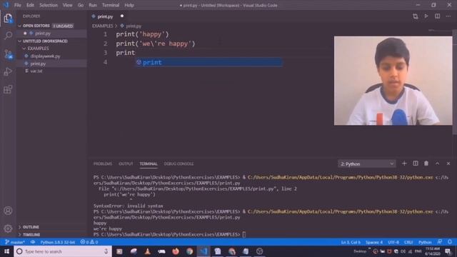 Python Lesson 1 Print function смотреть онлайн