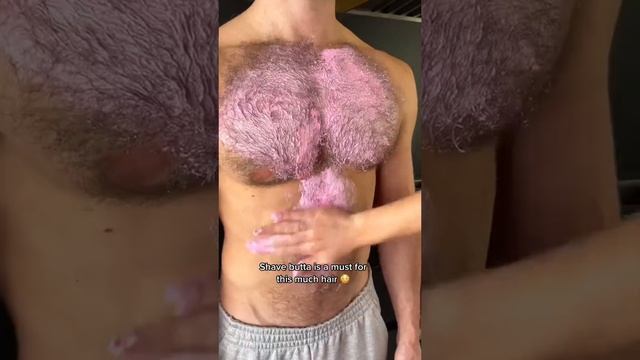 SHAVING MY BOYFRIENDS CHEST | HAIRY CHEST SHAVE ROUTINE #shortsvideo #skincare #shortsfeed #shaving