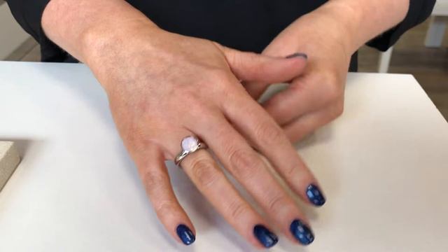 Qudo 10mm Bottone Rose Water Opal with Steel Band