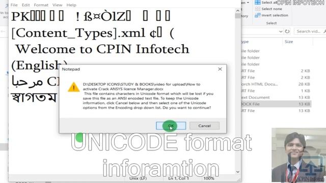 How to fix UNICODE ERROR This file contains characters in Unicode format which will be lost-Notepad