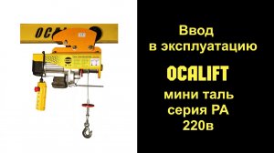 Экзамен для мини тали РА 220в ОСАЛИФТ, ввод в эксплуатацию