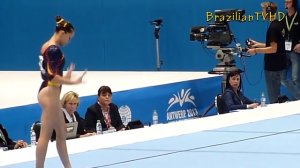 Spanish Gymnast performs Floor Routine & Balance Beam