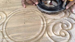 Beautiful wood carving skills || perfect handling router machine by pvj wood carving