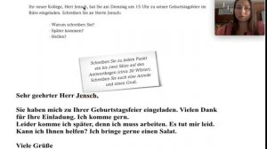 Как написать письмо Schreiben? Goethe-Zertifikat A1. Пример