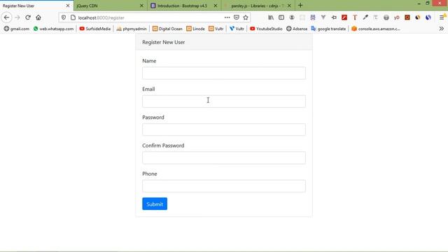 Laravel 7 Tutorial - Client Side Form Validation