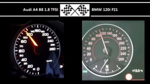 Audi A4 B8 1.8 TFSI VS. BMW 120i F21 - Acceleration 0-100km/h