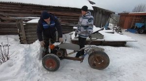 Как сделать трицикл из бензопилы и велосипеда...
