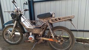 Глушитель  с мотоблока на мопед дельту и самодельный бак под сидение