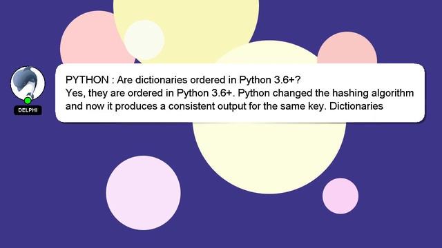 PYTHON : Are dictionaries ordered in Python 3.6+? смотреть онлайн