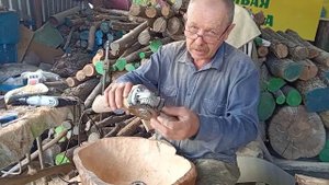 Изготовление чаши из капа(сувеля)лиственницы и берёзы,первая часть.