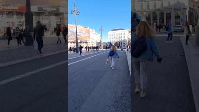 Walking streets of Madrid Spain-Puerta del Sol tour.