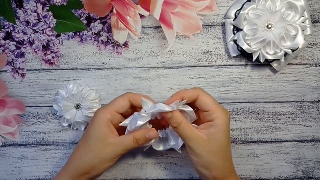 НАРЯДНЫЕ ШКОЛЬНЫЕ БАНТИКИ ИЗ АТЛАСНОЙ ЛЕНТЫ 5 СМ И КРУЖЕВА! МАСТЕР КЛАСС / КАНЗАШИ / RIBBON BOWS
