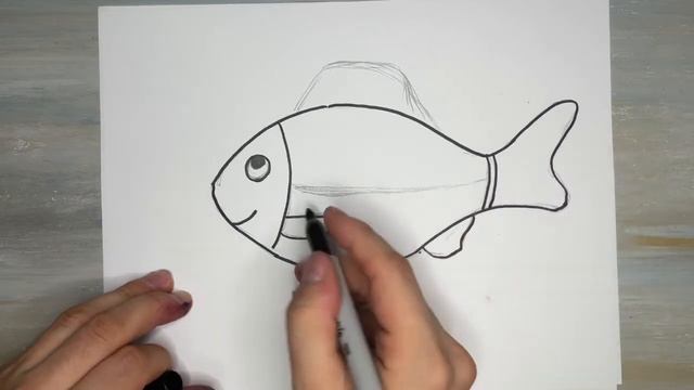 Как нарисовать Рыбку.Рисование для детей. смотреть онлайн