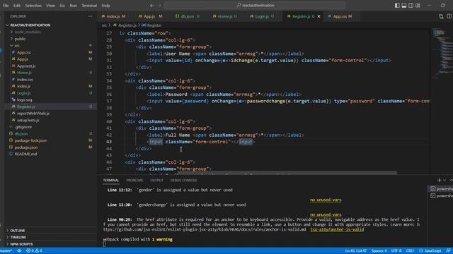 React authentication using JSON Server REST API | Registration screen |React JS Full Course