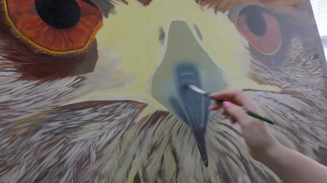 Рисую орла. Клюв.  Draw an eagle's beak. Oil painting