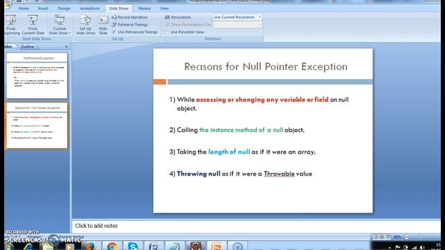 What is NullpointerException in java?