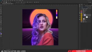 How To Create 80's Retro Style Cover Art Design | Photoshop Tutorials | PE79