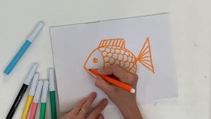 Как нарисовать рыбку с малышом. Рисуем рыбку.