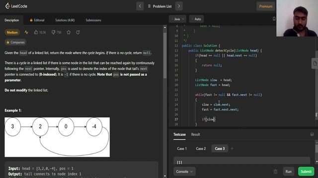 Leetcode Linked List Cycle II | Java Solution | O(1) Space Complexity смотреть онлайн