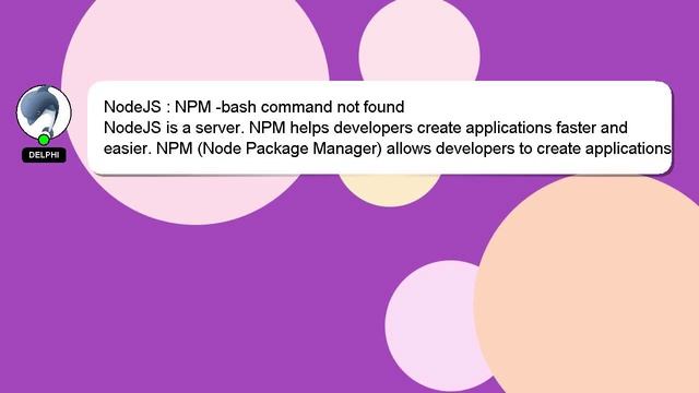NodeJS : NPM -bash command not found смотреть онлайн