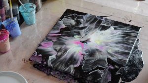 РИСУЮ ЦВЕТЫ ФЕНОМ с ячейками в технике Fluid Art.