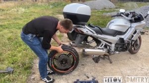 Стёр резину до корда, замена задней покрышки на Yamaha FJR 1300