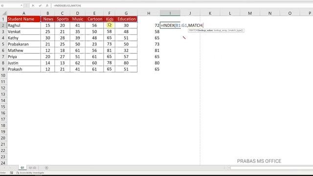 Index Match vs Xlookup Excel Formula in Tamil | Prabas MS Office