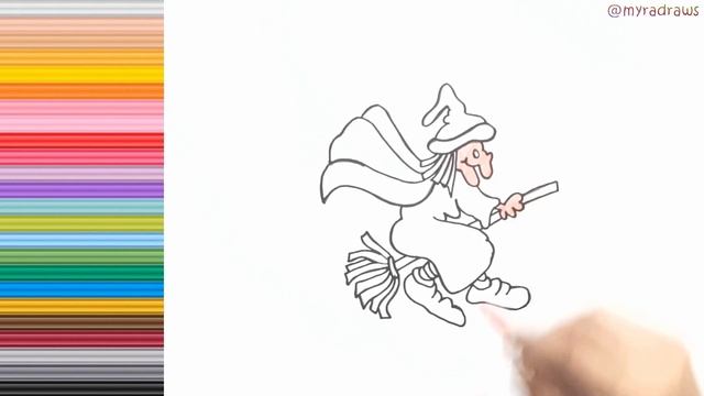 How To Draw A Halloween Witch | Halloween Art Projects for Kids | Happy Halloween Drawings смотреть онлайн