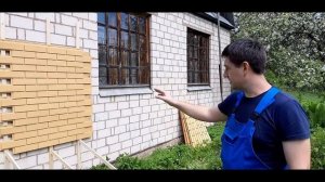 Обзор сайдинга Steindorf под кирпич, желтый без швов.