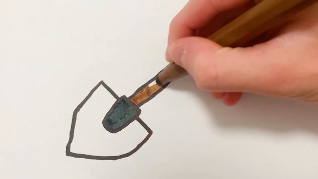 Как нарисовать Лопату - Раскраска Лопата для детей - Рисунки Раскраски