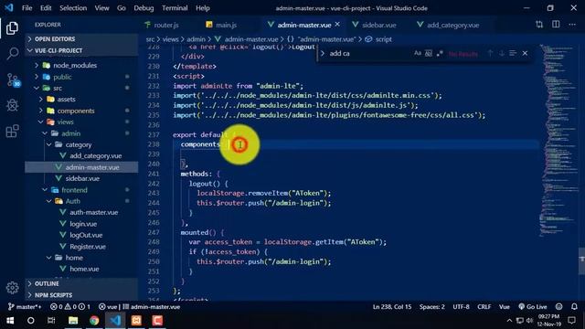 laravel  vue js restfull api Bangla Tutorial | sidebar commponent making Part-16