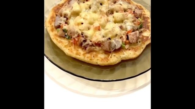 Пицца на сырной лепёшке Pizza On Cheese Tortilla  #StayHome