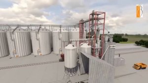 3D модель, схема элеватора зернохранилища