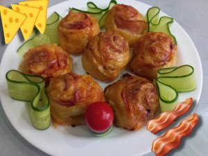 Слоёные булочки с Беконом и Сыром. Просто на расхват