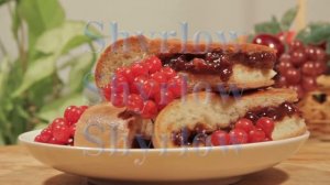 Pie with viburnum on a white plate