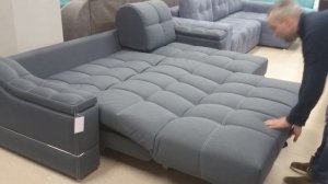 Диван ПРАЙМ с оттоманкой. Механизм: аккордеон (фабрика мебели PODUSHE)