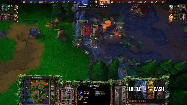 LiiLD.C (NE) vs. Cash (Orc) - Warcraft 3 Reforged Gameplay | WC3 Kendric Series