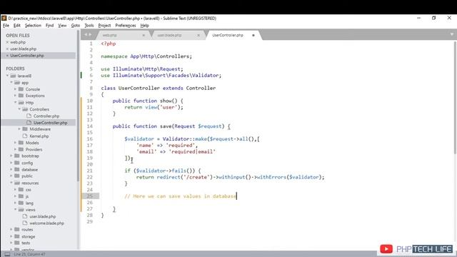 Laravel 8 tutorial in Hindi (Create & Validate Form) | Validator Class | part 12 | ? 2023