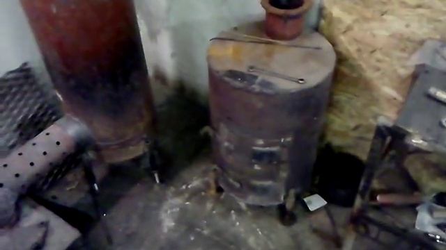 Печка на отработки, второй захот на тепло. смотреть онлайн