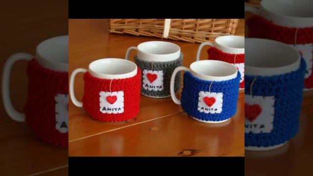 Crochet mug cozy and coffee mug cover designs beautiful colour,crochet смотреть онлайн
