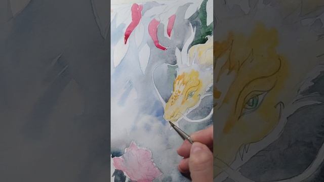 Уютное видео. Осенний урожай и дракон. Рисую акварелью смотреть онлайн